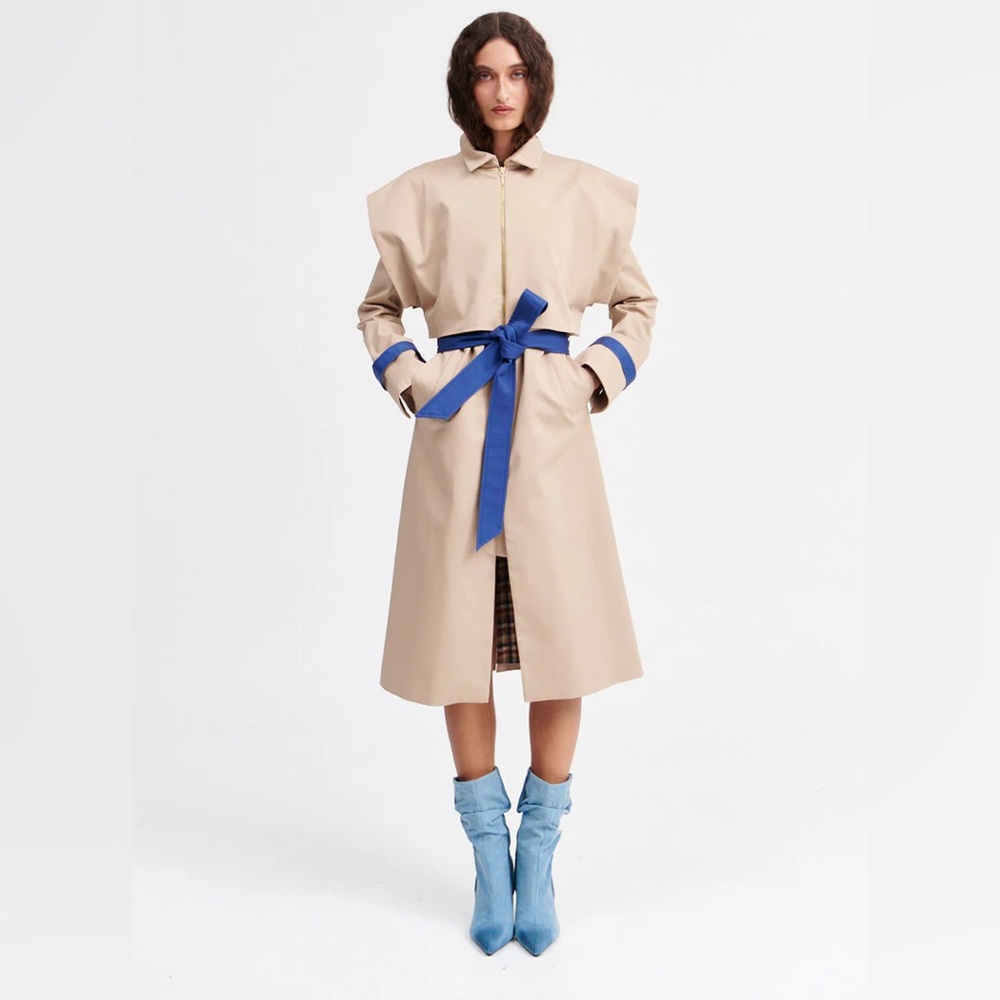 Julise Magon Benedetta Beige Gabardine Trench Coat